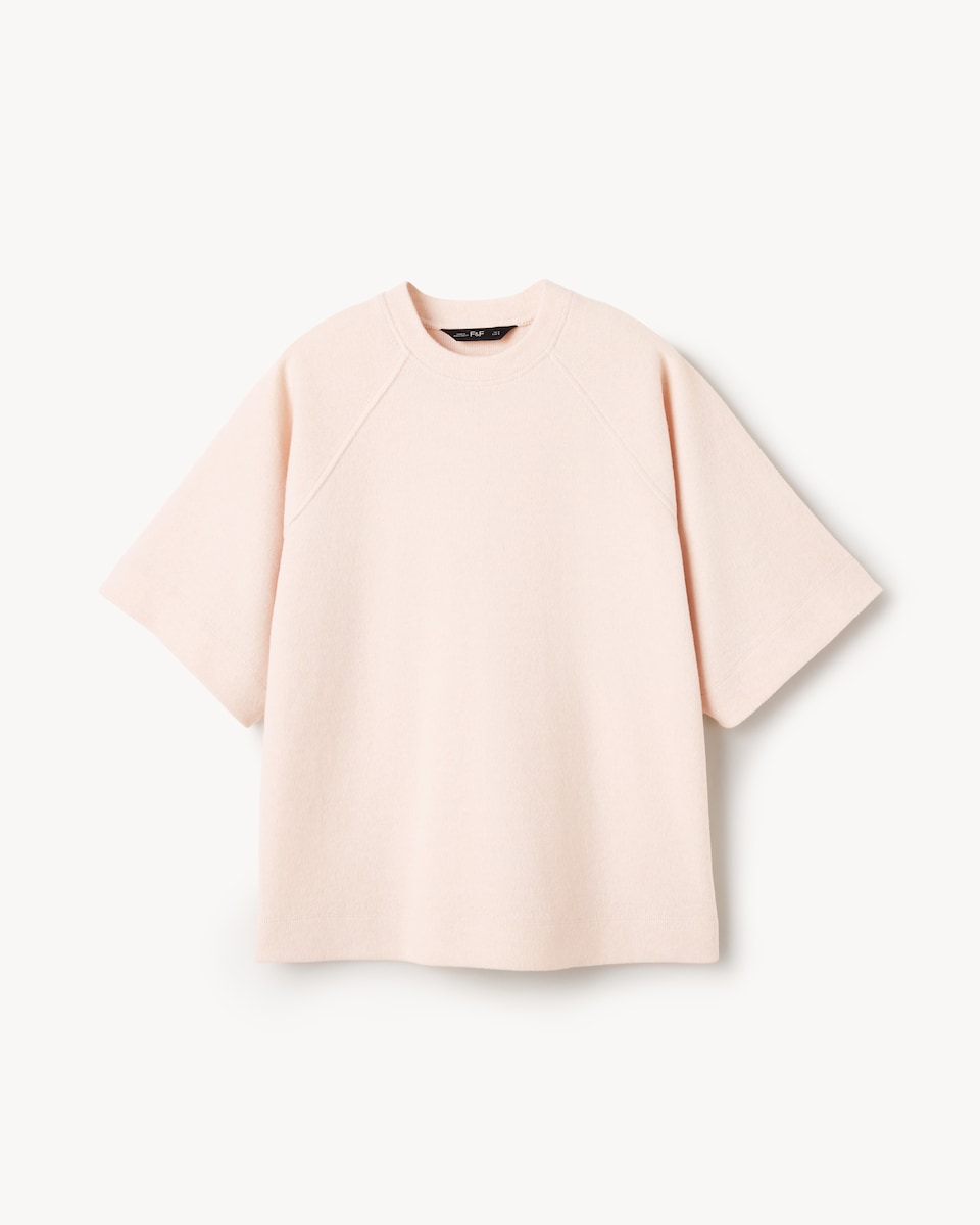 image 1 of F&F Textured Short Sleeved Top in Light Nude