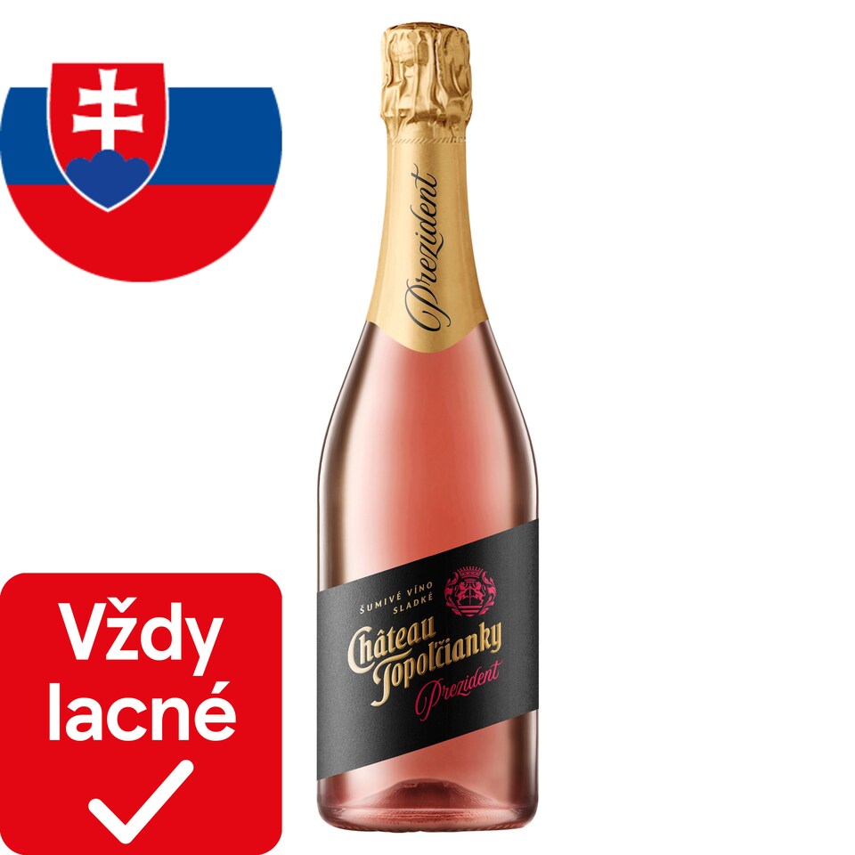 Château Topoľčianky Prezident frankovka modrá šumivé víno ružové sladké 0,75 l