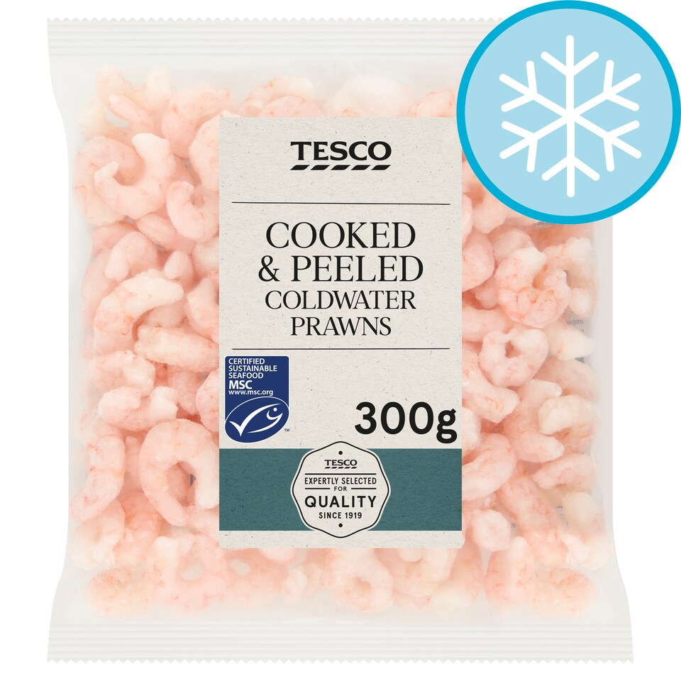 Tesco Cooked & Peeled Prawns 300G