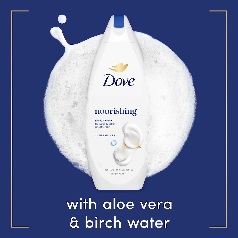 image 1 of Dove Hydrate 24hr Moisturisation Body Wash Shower Gel 225ml