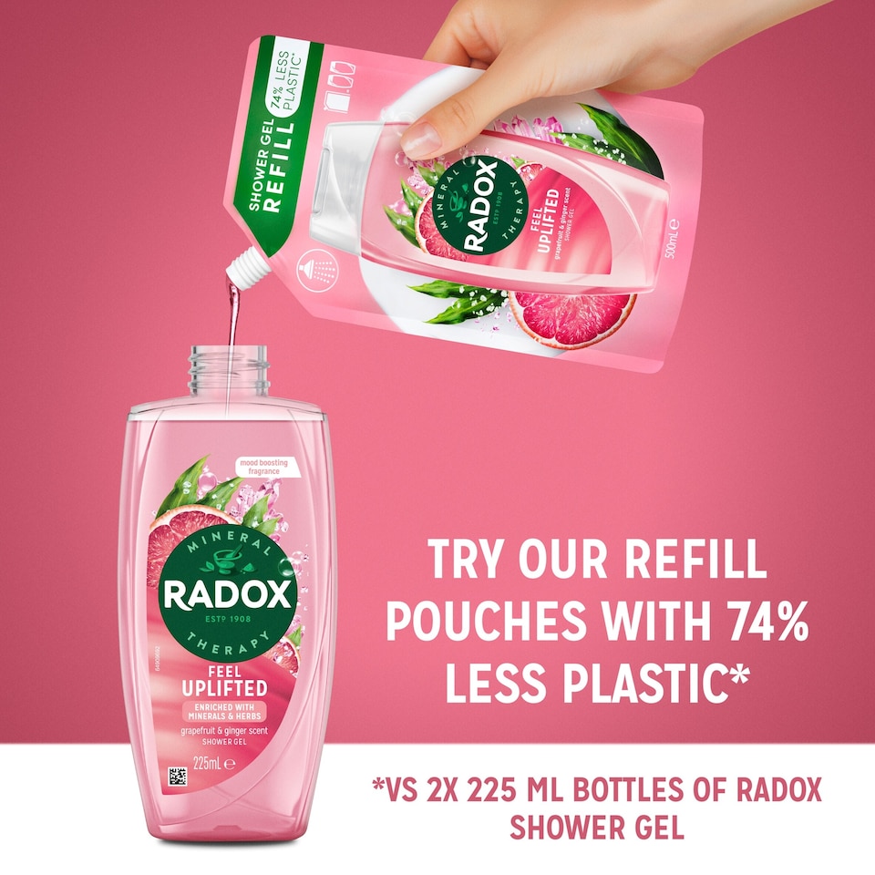 image 1 of Radox Grapefruit & Ginger Feel Uplifted Shower Gel Body Wash 225ml