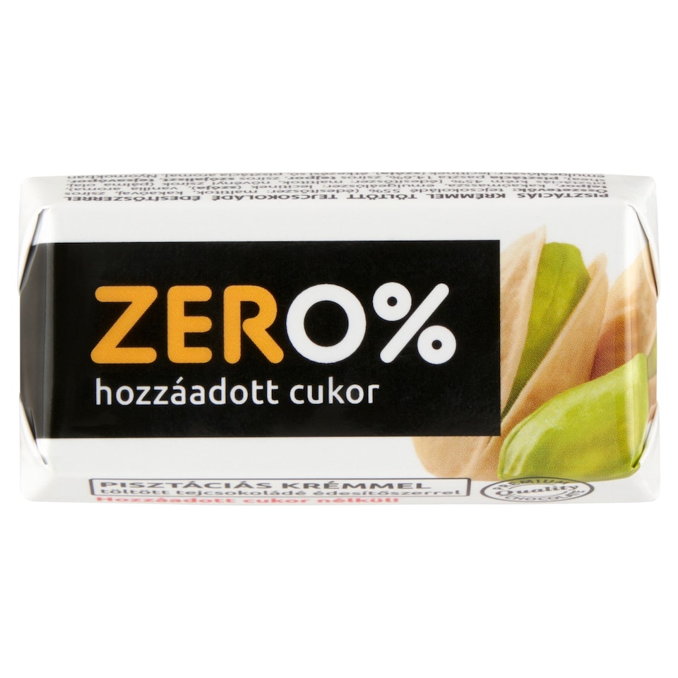 Szerencsi Zero% pisztáciás krémmel töltött tejcsokoládé édesítőszerrel 21 g  1. kép