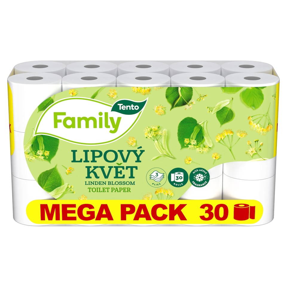 obrázok 1 z Tento Family Lipový Kvet Toaletný papier 3-vrstvový 30 roliek