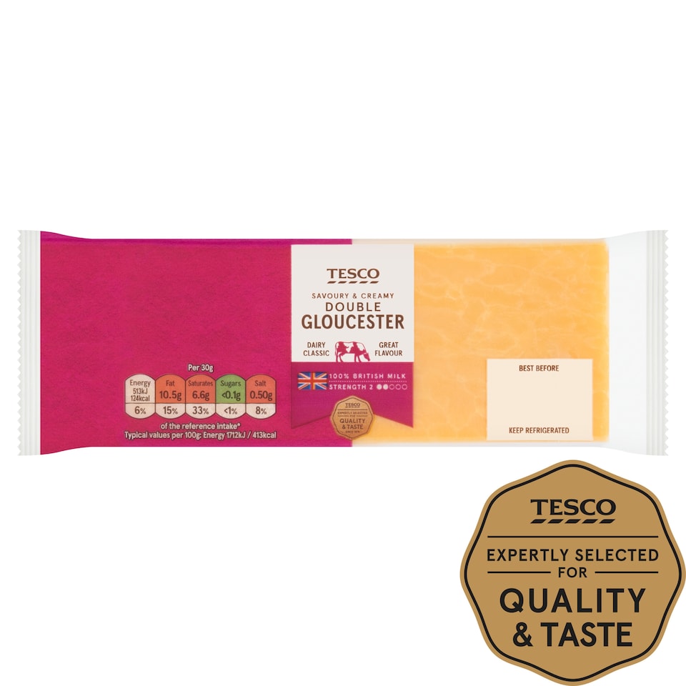 Tesco Double Gloucester Cheese 400G