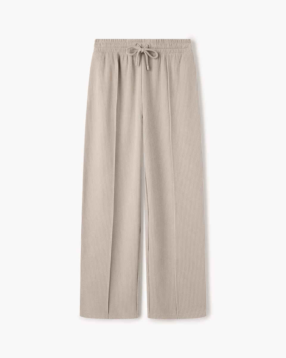 image 1 of F&F Active Ribbed Wide Leg Joggers in Camel
