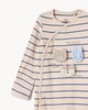 image 3 of F&F Baby 2-Piece Cotton Rich Ribbed Striped Animal Sleepsuit and Comforter Set in Stone