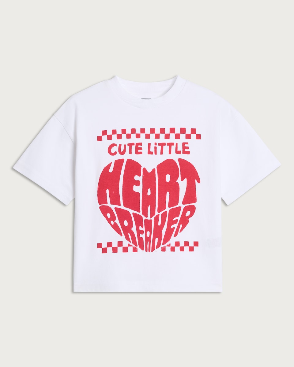 image 1 of F&F Boys Pure Cotton Cute Little Heartbreaker T-Shirt in White