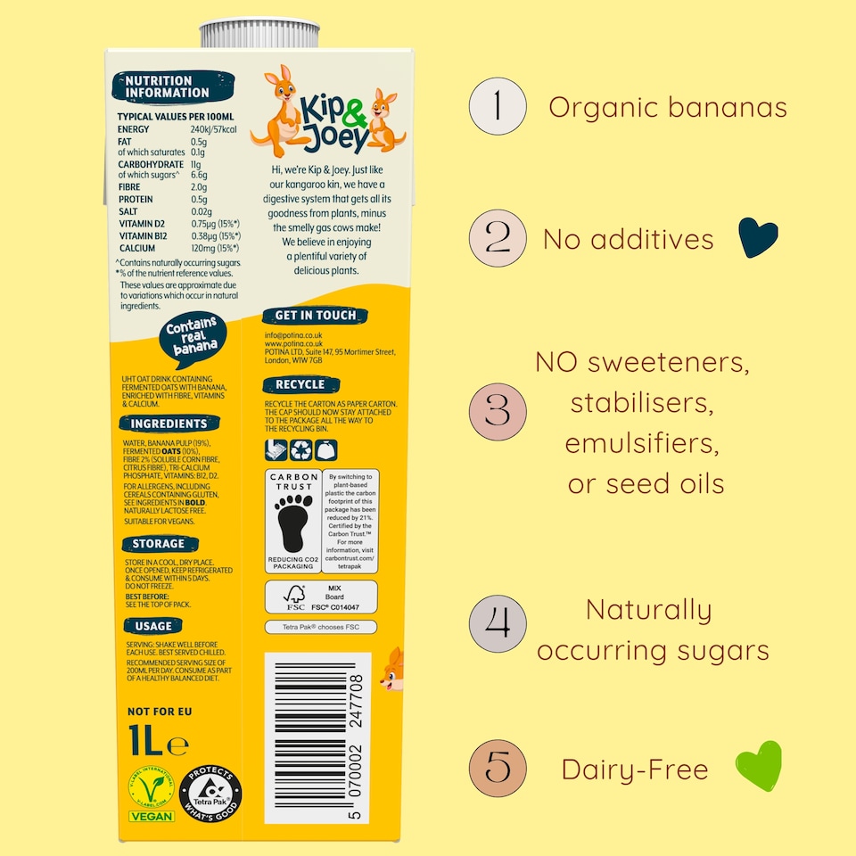 image 1 of POTINA Banana Oat drink 1 Litre