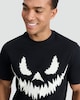 image 1 of F&F Halloween Pure Cotton Pumpkin Face Print Regular Fit T-Shirt in Black