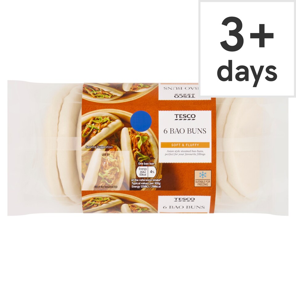 Tesco Bao Buns 6 Pack 168g