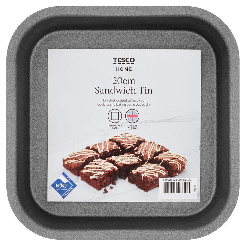 image 1 of Tesco Square Sandwich Tin 20Cm