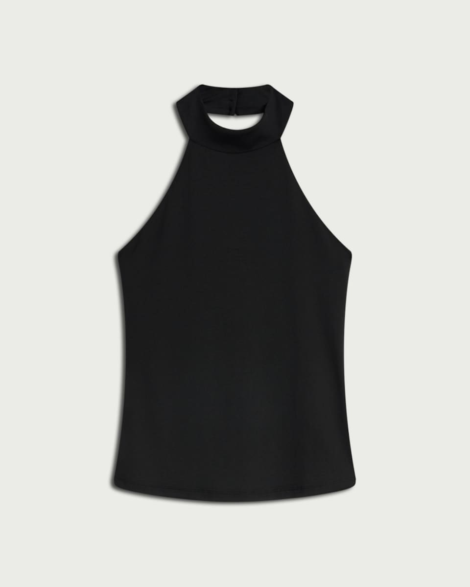 image 1 of F&F Polyamide Halter Neck Vest in Black