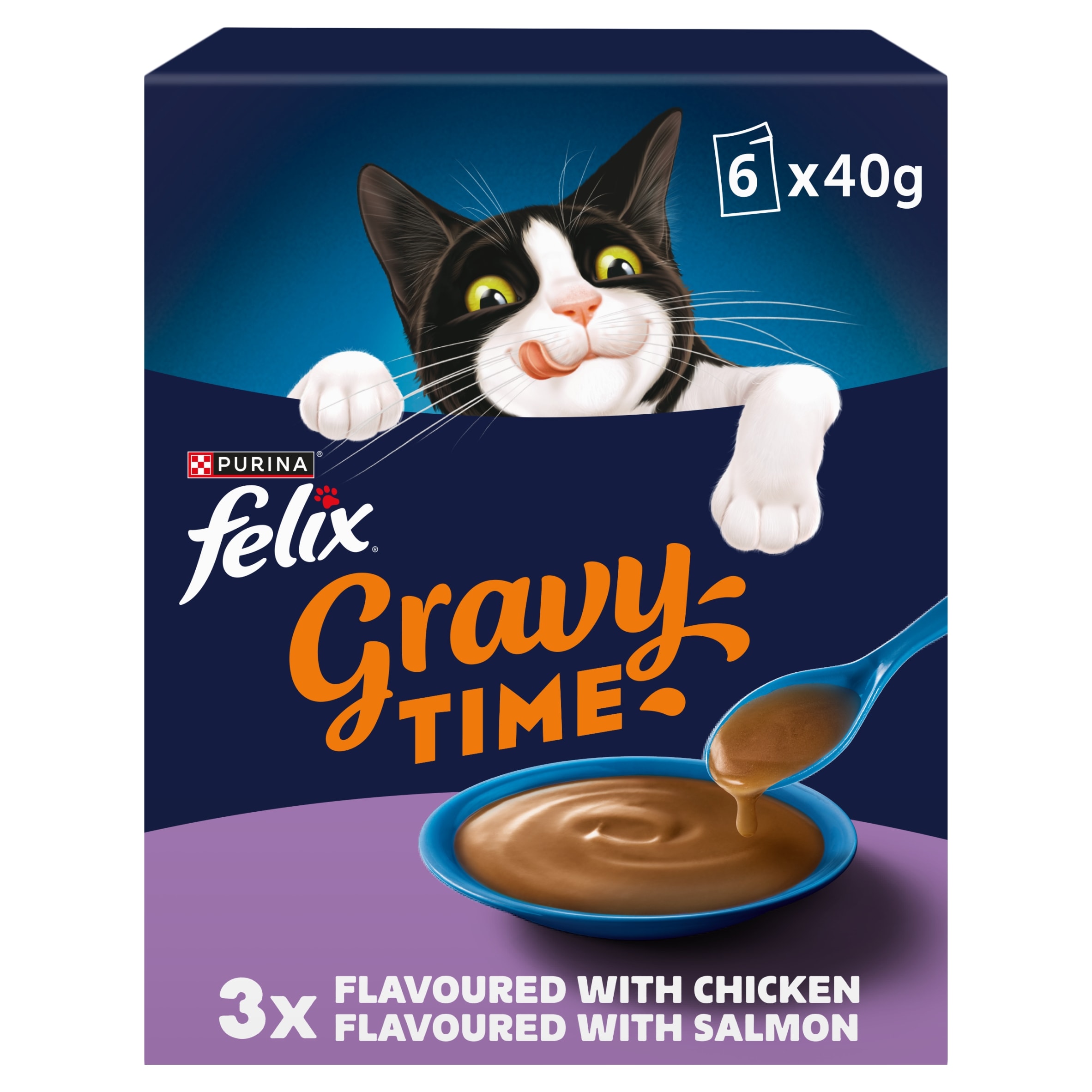 FELIX Gravy Time Chicken and Salmon Wet Cat Food 6x40g
