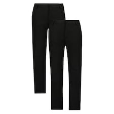 F&F School Boys 2-Pack Slim Fit Trousers in Black