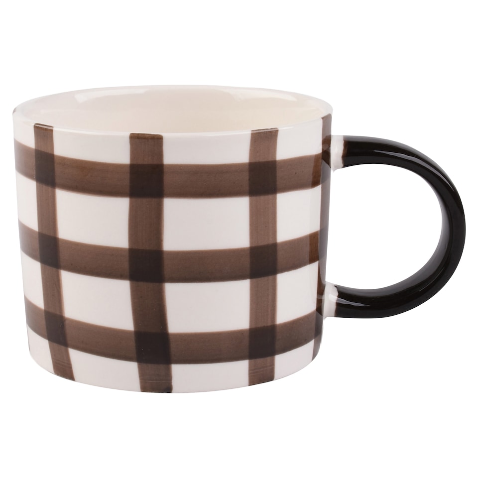 F&F Home Brown Gingham Mug 