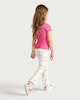 image 3 of F&F Girls 2-Pack Cotton Rich Heart Print Flared Leggings in Multi Pink