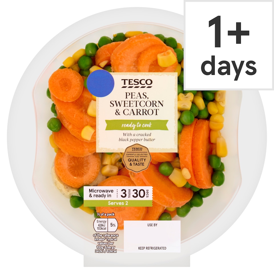 Tesco Peas, Sweetcorn & Carrots 250g