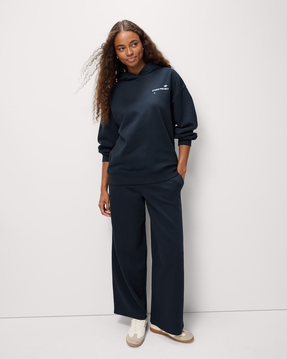 image 1 of OH ME OH MY Cotton Rich Slogan Hoodie in Navy