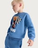 image 1 of F&F Boys Cotton Rich Racing Legend Sweatshirt and Joggers Set in Blue