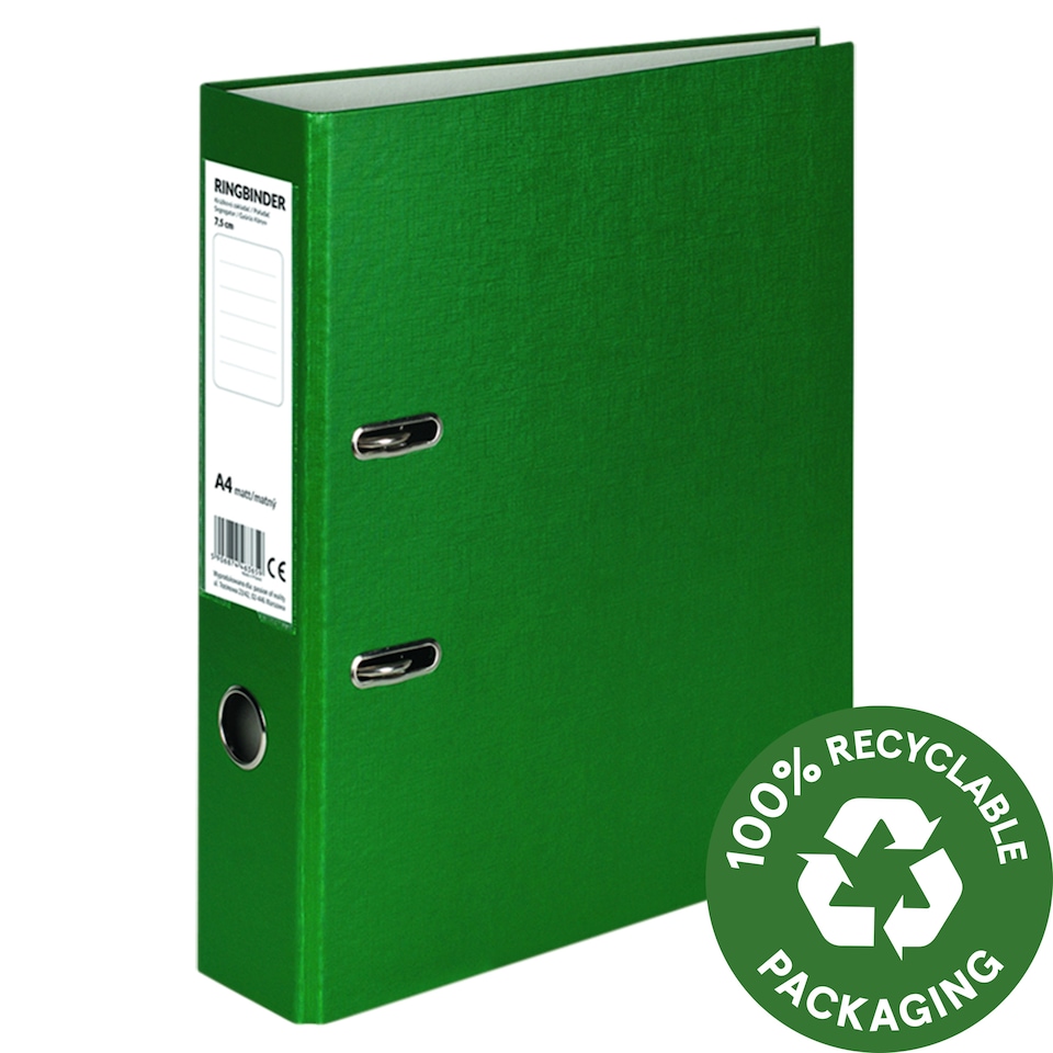 Zöld gyűrűs iratgyűjtő A4 matt 7,5 cm