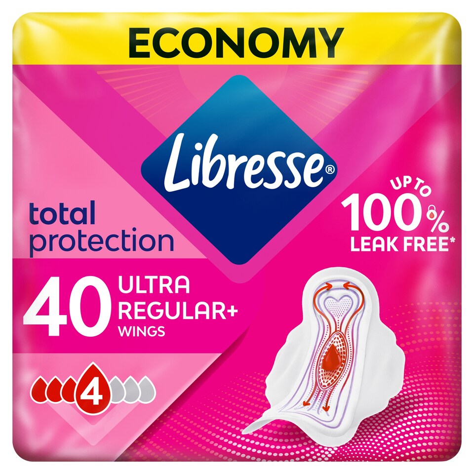 image 1 of Libresse Total Protection Ultra Regular+ Sanitary Pads 40 pcs