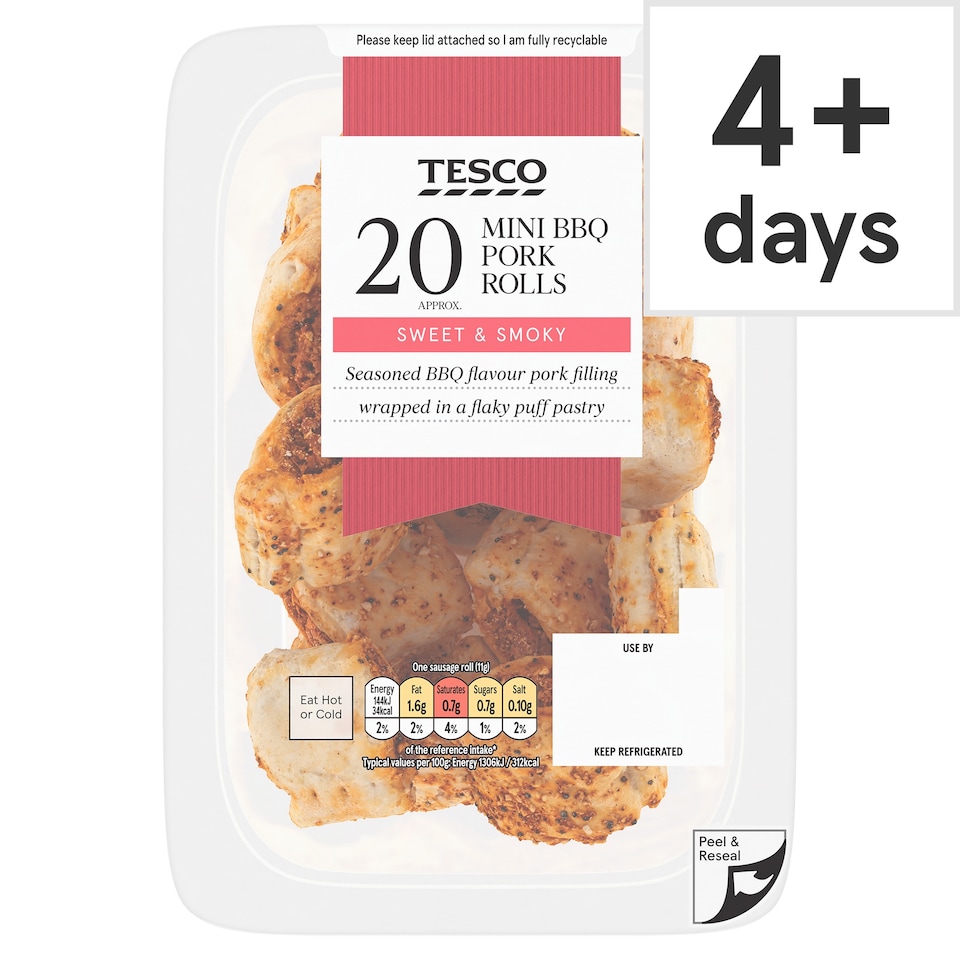 Tesco 20 Mini BBQ Pork Rolls 220G