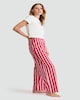 image 1 of F&F Pure Cotton Stripe Print Pyjama Bottoms in Red