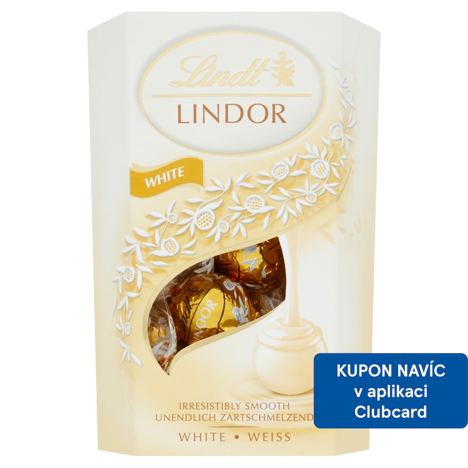 Lindt Lindor Bílá čokoláda s jemnou tekutou náplní 200g