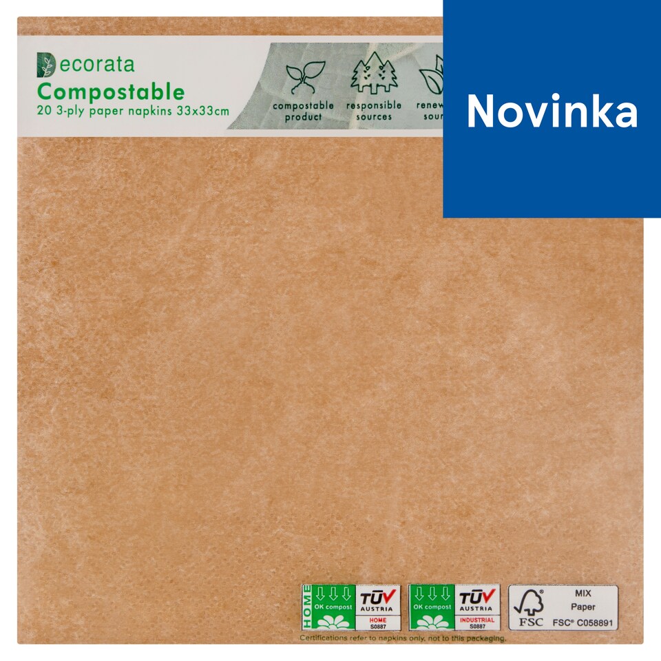 Decorata Servítky 3-vrstvové 33 x 33 cm 20 ks