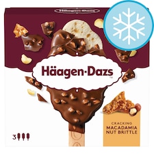 Haagen-Dazs Cracking Macadamia Nut Brittle Ice Cream Bars 3 x 80ml