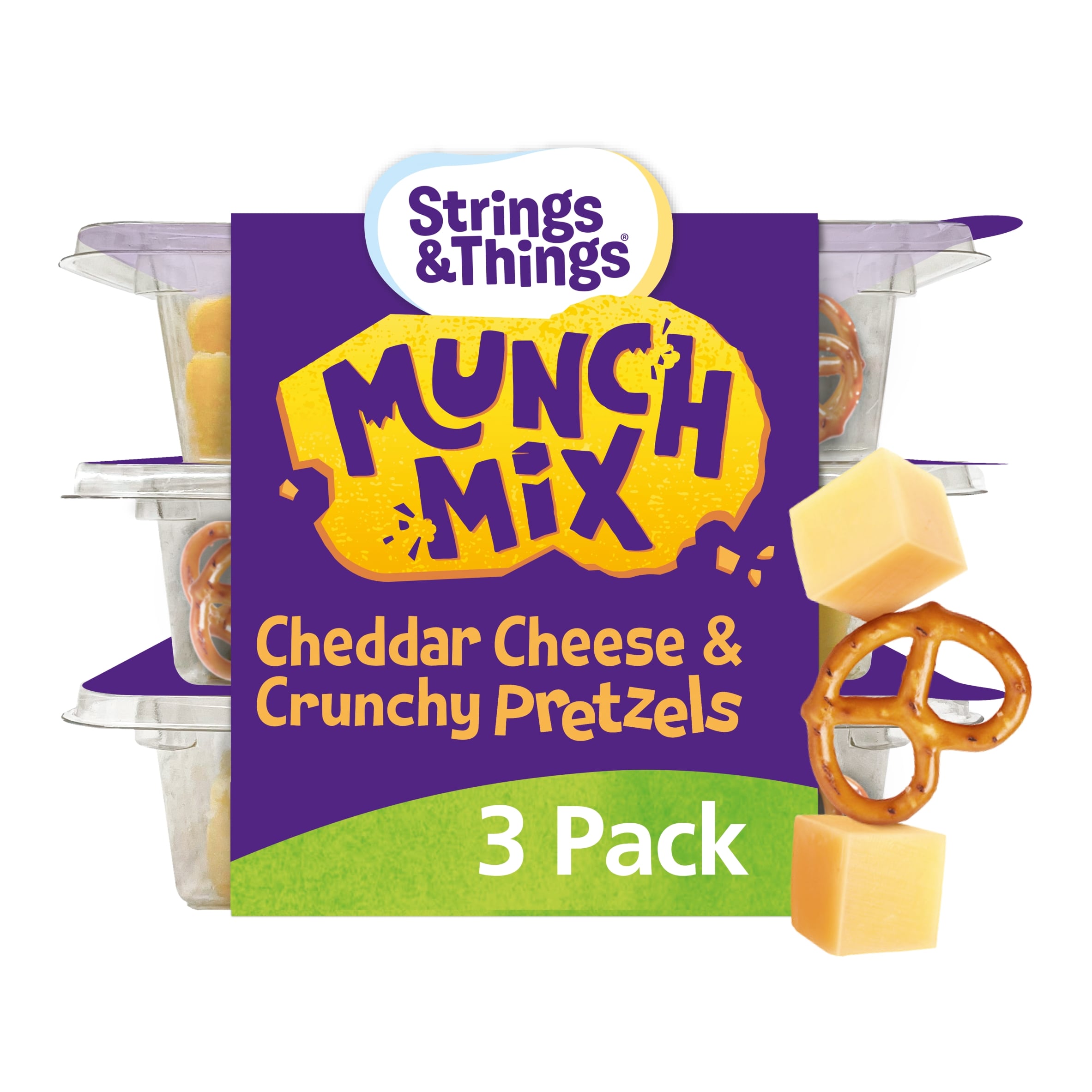 Strings & Things Munch mix cheese & Pretzel 90g