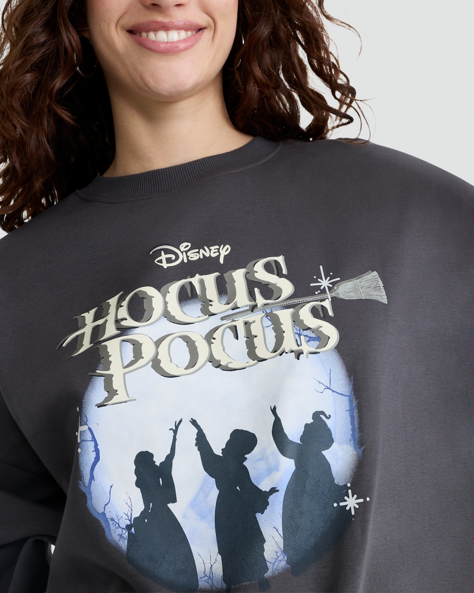 image 1 of Disney Hocus Pocus Cotton Rich Sweatshirt in Grey