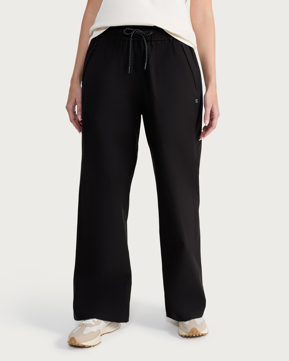 image 1 of F&F Active OUTDOOR Windproof Wide Leg Trousers in Black