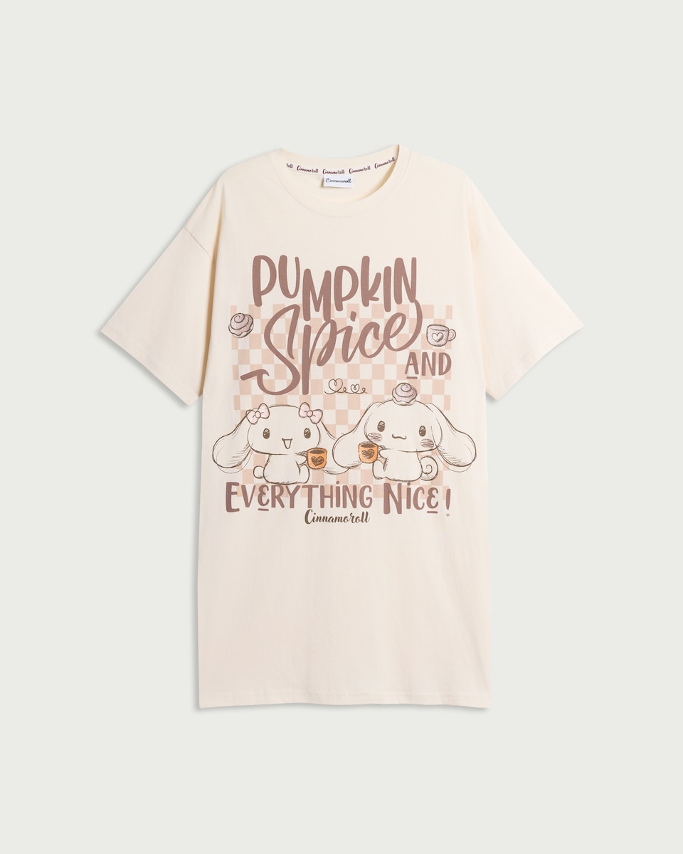 image 1 of Cinnamoroll Pure Cotton Nightdress in Cream