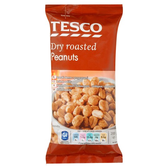 Tesco Dry Roasted Peanuts 275G Tesco Groceries