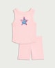 image 4 of K-Pop Demon Hunters 2-Piece Cotton Rich Derpy Print Vest and Cycling Shorts Set in Pink