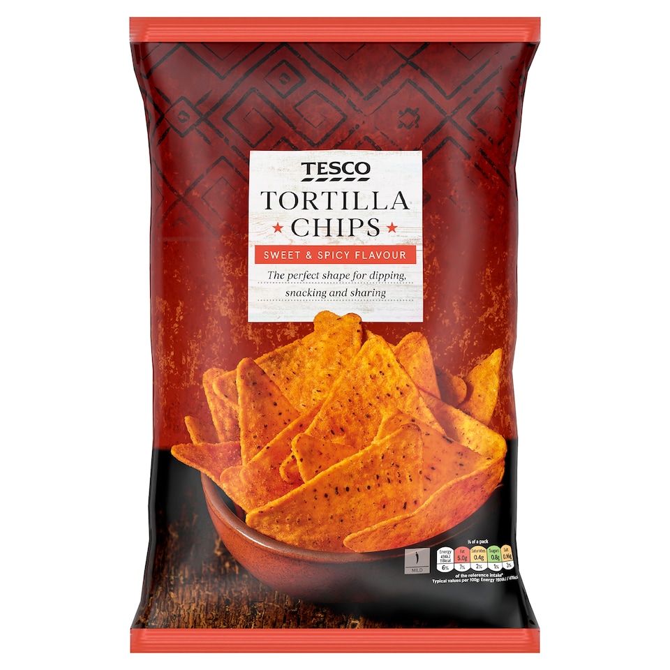 Tesco Sweet & Spicy Tortilla Chips 200g 
