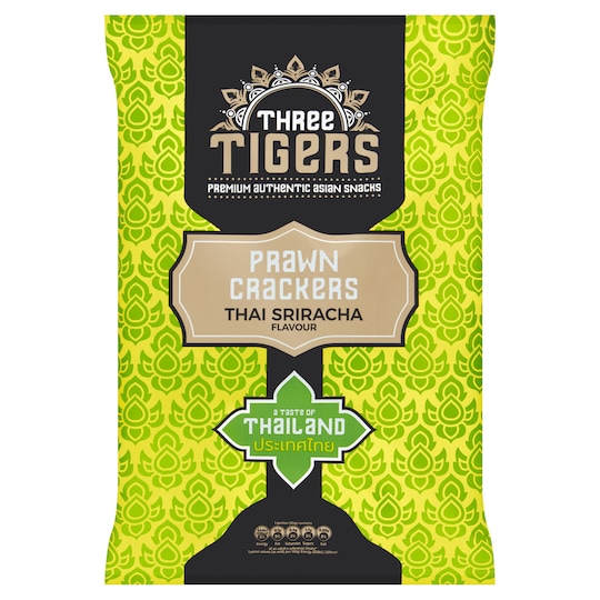 Three Tigers Thai Sriracha Prawn Crackers 60G Tesco Groceries
