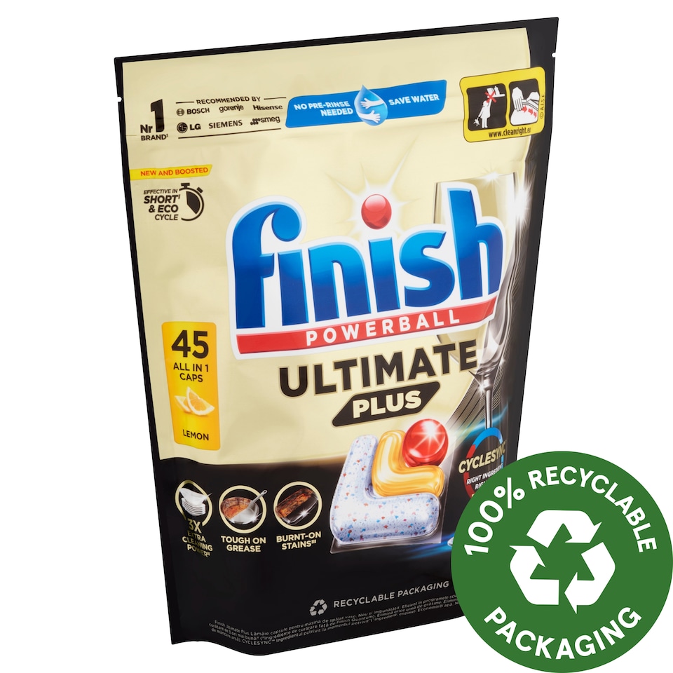 Finish Powerball Ultimate Plus Lemon Dishwasher Capsules 45 pcs 549 g