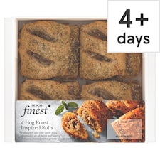Tesco Finest 4  Pork & Apple Hog Roast Rolls 188g