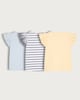 image 2 of F&F Girls 3-Pack Broderie Sleeve T-Shirts in Multi Blue