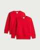image 4 of F&F School Unisex 2-Pack Cotton Rich Sweatshirts in Red