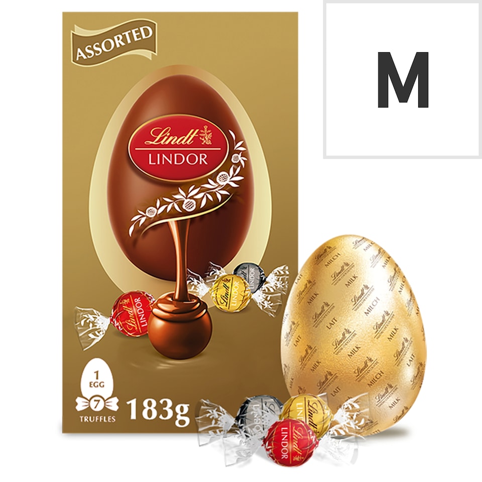 image 1 of Lindt Lindor Milk Chocolate Egg with Lindor Assorted Truffles 183g