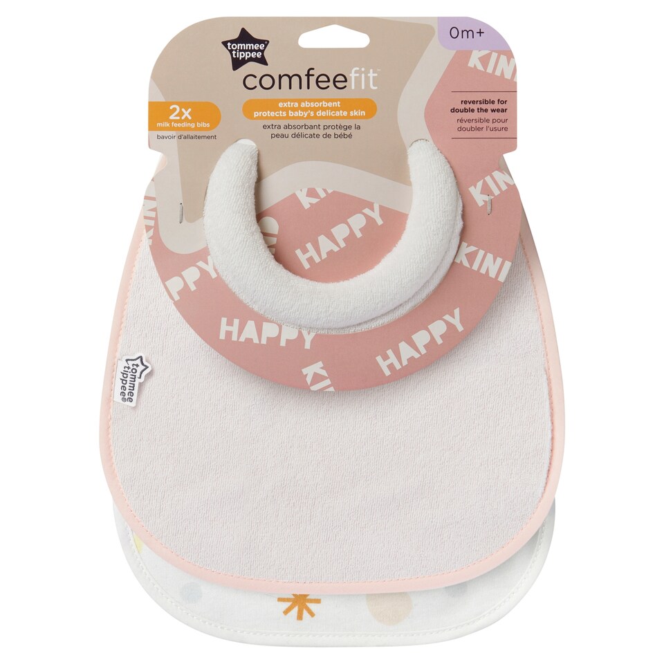 image 1 of Tommee Tippee Closer To Nature Milk Feed Bibs X2