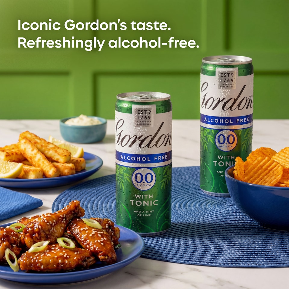 image 1 of Gordon's Alcohol Free Spirit & Tonic with Lime Can 0% Vol 4x250ml