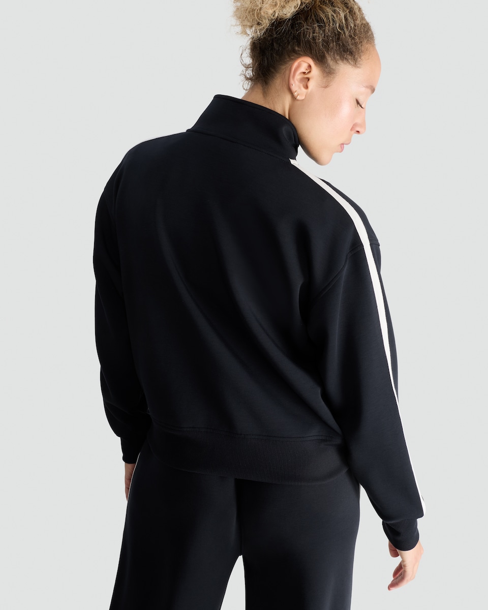 image 1 of F&F Active Side Stripe Zip Up Jacket in Black