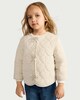 image 2 of F&F Girls Quilted Bow Front Jacket in Cream
