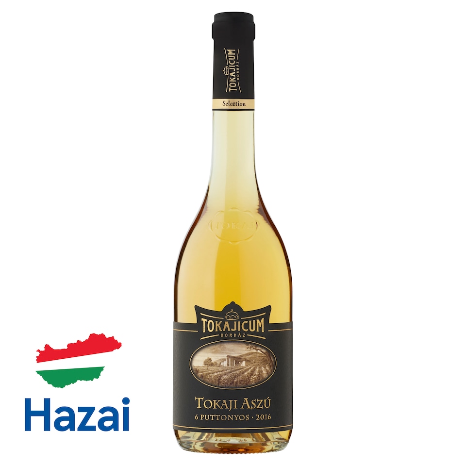 Tokajicum Tokaji Aszú 6 puttonyos édes fehér borkülönlegesség 10% 0,5 l  1. kép