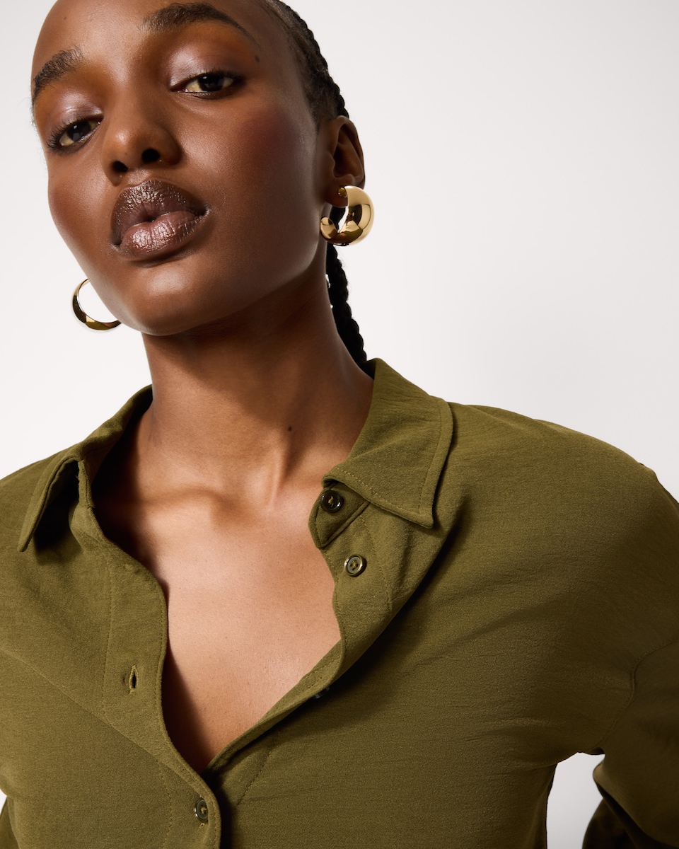 image 1 of F&F Long Sleeved Shirt in Olive