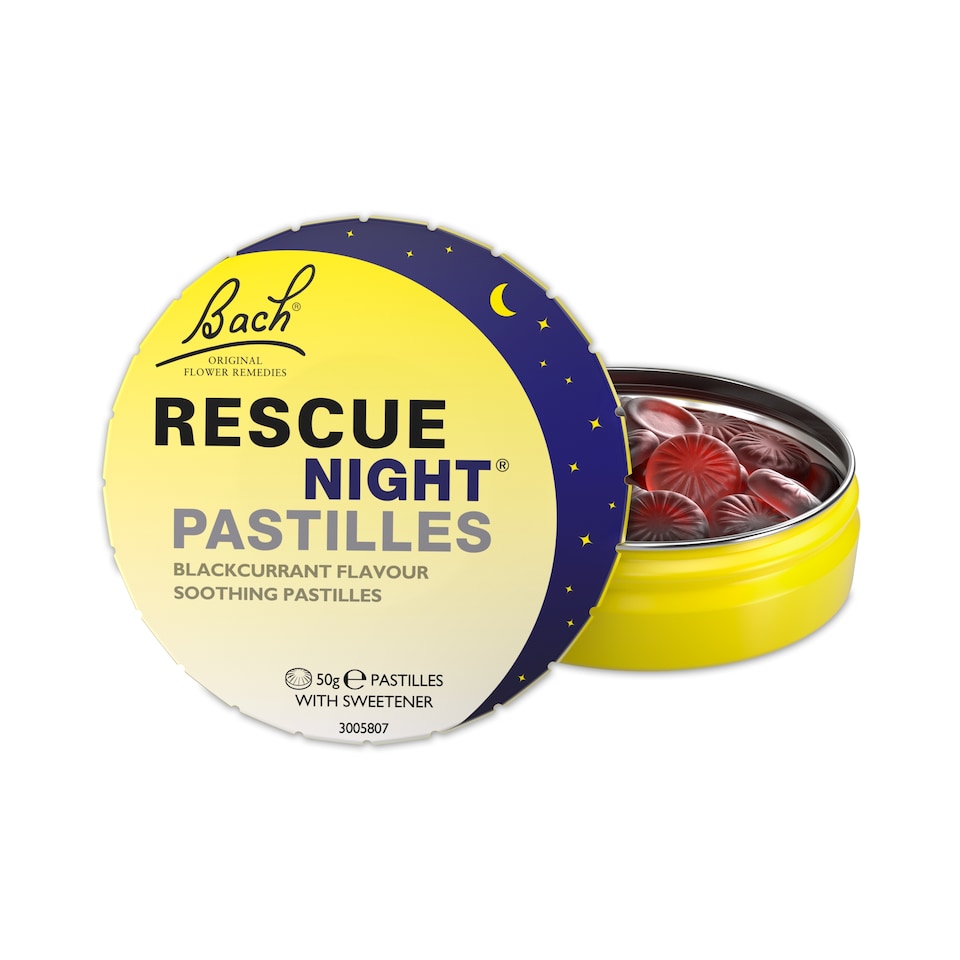 image 1 of Bach Rescue Night Pastilles Blackcurrant Flavour 50g